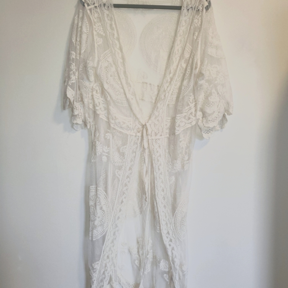 White Lace Cover Up